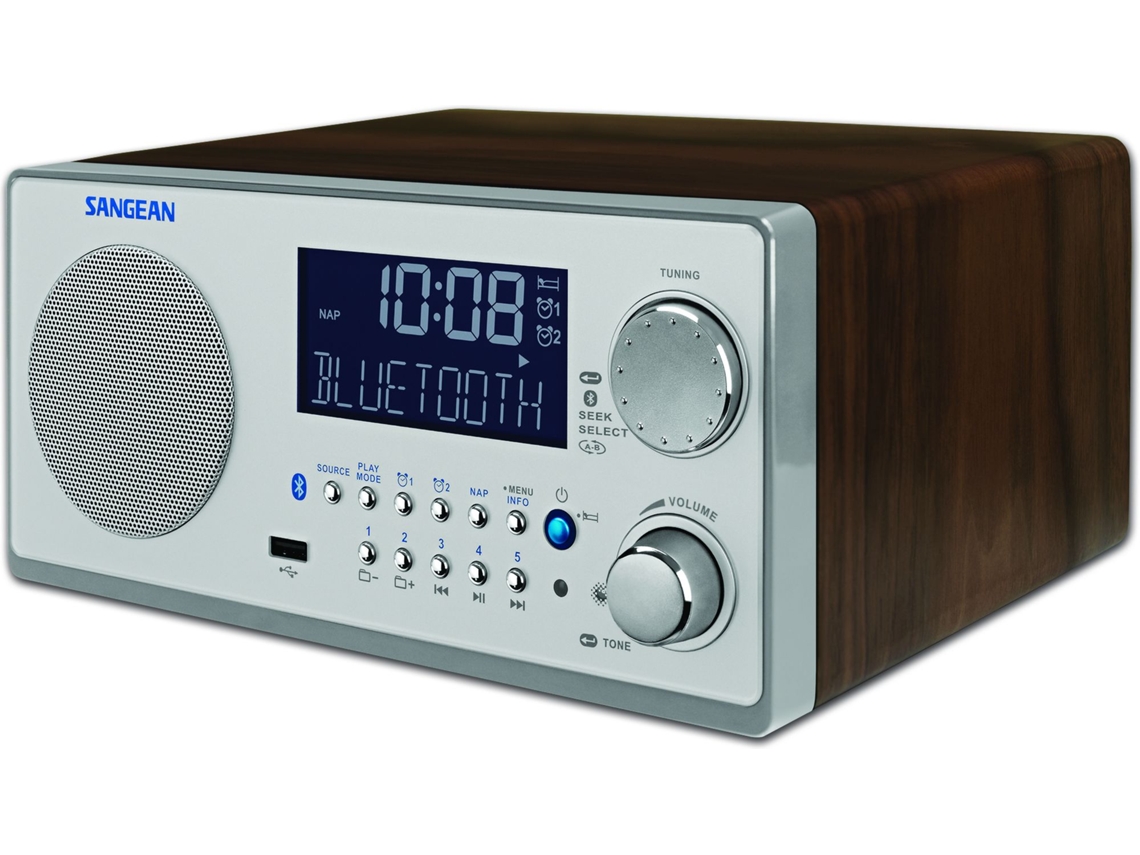 Rádio SANGEAN WR22 (Castanho / Prata Digital FM / RDS / AM