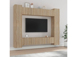 Vidaxl Conjunto Móveis De Tv 8 Pcs Madeira Processada Carvalho Sonoma