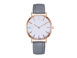 Reloj Analógico De Cuarzo Para Mujer Y Hombre Con Correa De Pu Gris