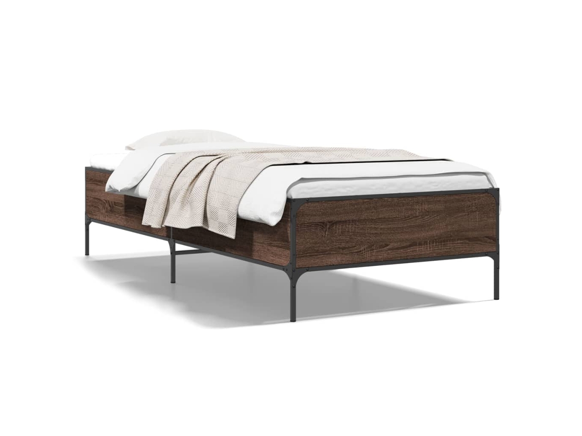 Bed Frame, Bed Frames Vidaxl Marrom Madeira Processada (100 X 200 Cm)
