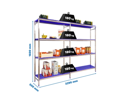 Estante Metálica Simoninox Initial 4pp/1600x3290x500