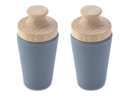 2 unidades de rolhas de madeira maciça, silicone reutilizável, para vinhos e bebidas | S/MARCA