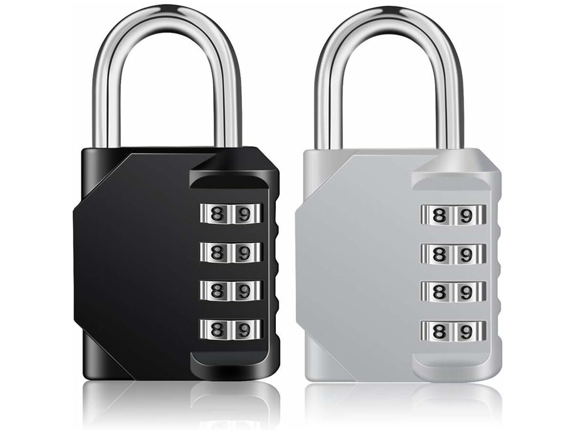 Cadeado Com Código De 4 Dígitos, Resistente Às Intempéries, Preto, Para Armários, Ginásio, Escola, Exterior