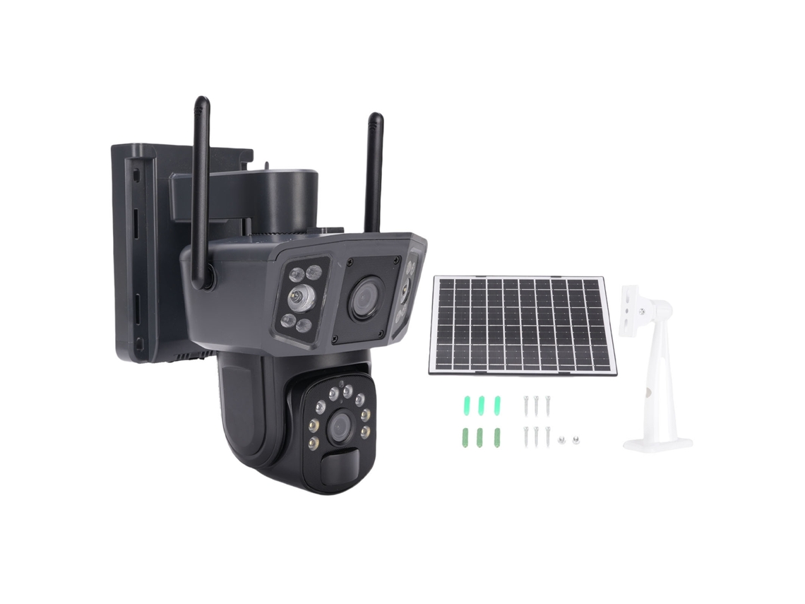 Solar Security Camera Wireless Outdoor 360 Degree View Battery Powered Wifi Outdoor Camera Pir Motion Detection Dual Lens LAXISCREED