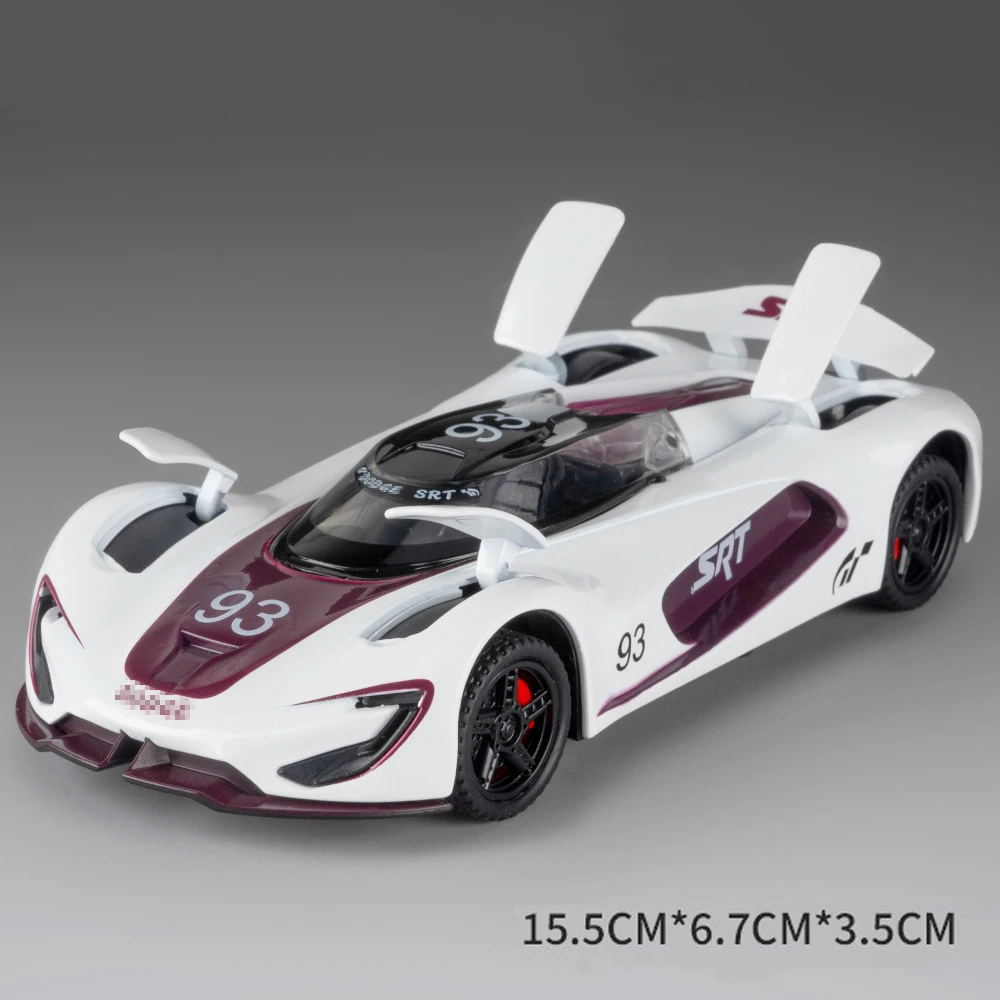 (srt Branco) Miniatura De Carro Em Escala 1:32 Com Funções De Música E Iluminação.