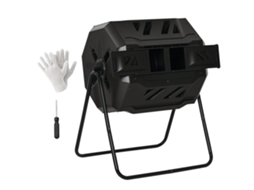 Composteira 2 Caixas S/MARCA, 160L, rotativa, 71x65x96cm, preta