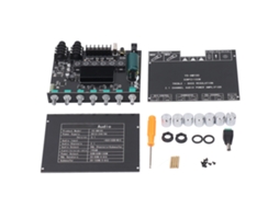 Módulo Amplificador Digital Bluetooth 2.1 Canais Placa de Som Mic Usb Aux 12‑24v
