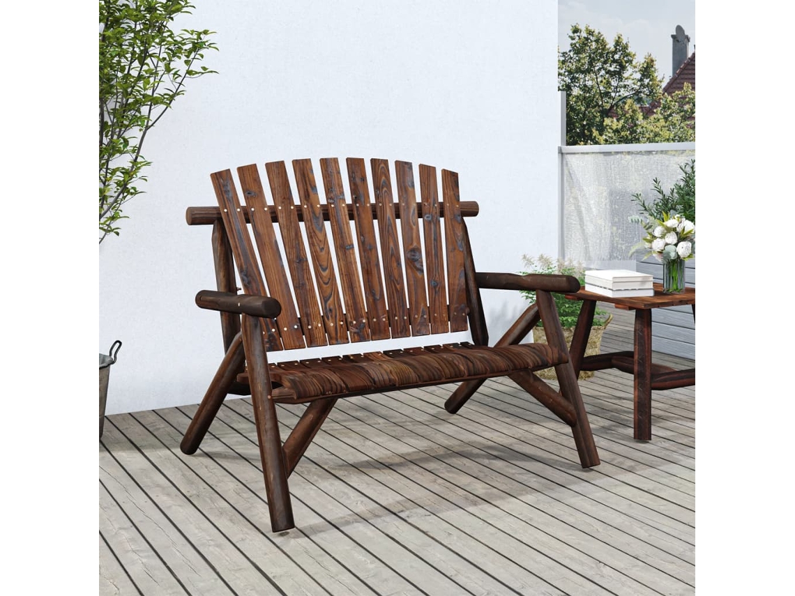 Vidaxl Banco De Jardim 2 Lugares 119x85x98 Cm Madeira De Abeto Maciça