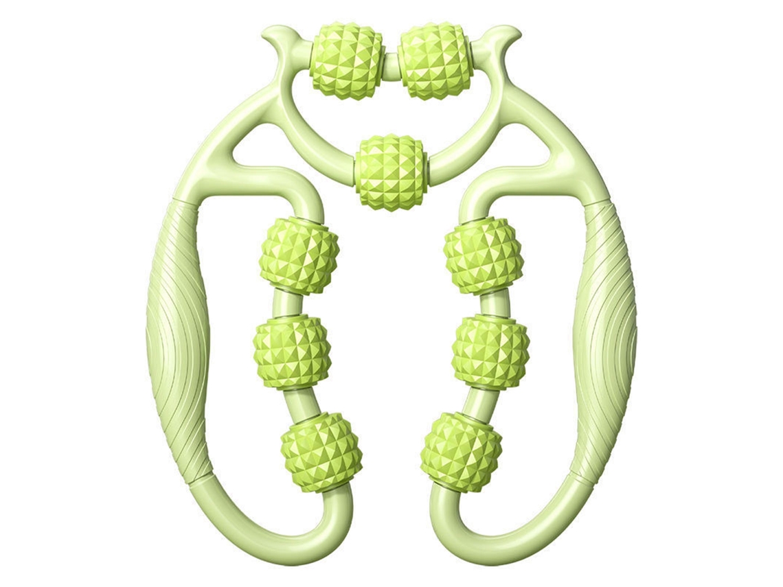 Massage Roller Com 9 Rodas 360 Graus Para Relaxamento Muscular De Pernas Pescoço Braços Verde Uva
