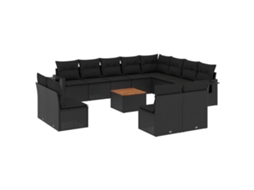 Garden Sofa Set, Garden Sofa Sets Vidaxl Preto Rattan / Vime (n/a)