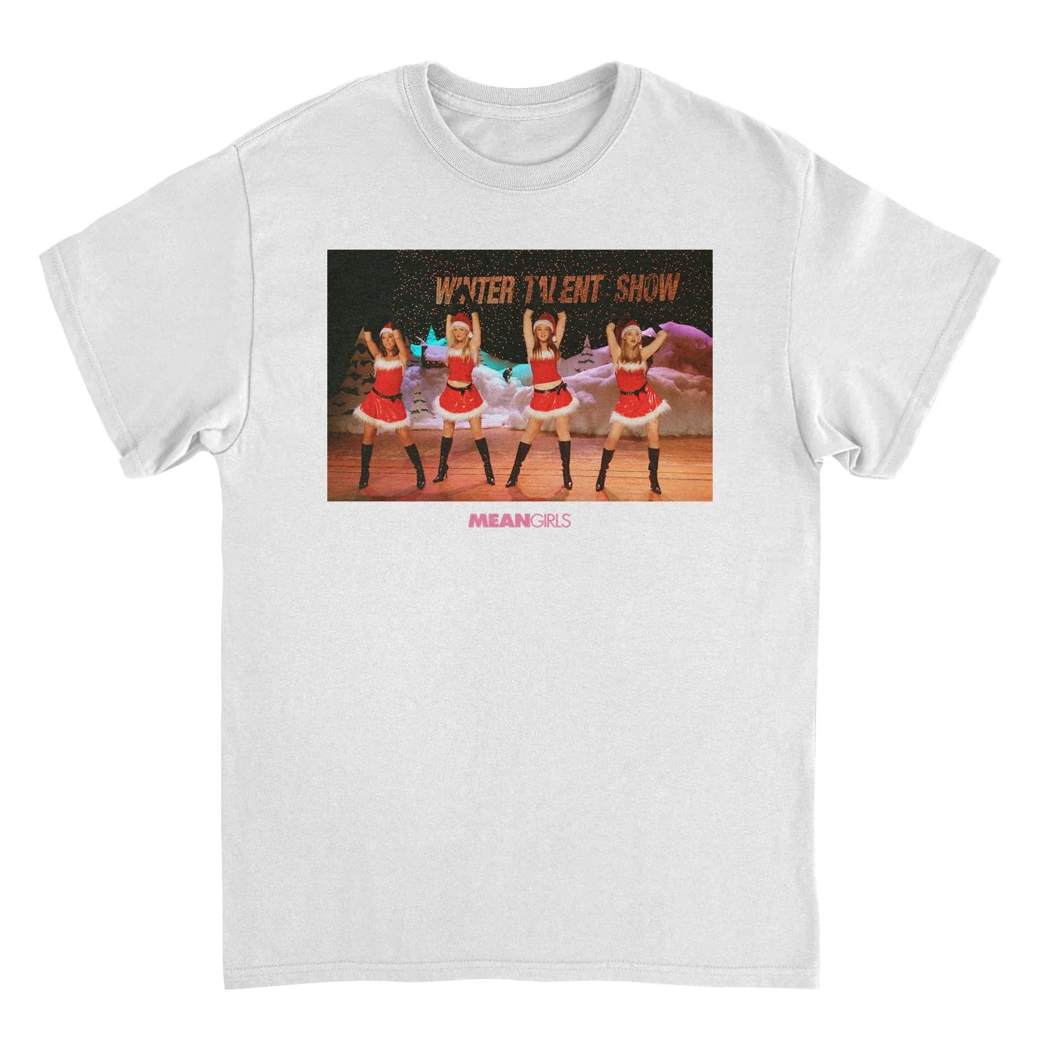 Unisex Adult T-shirt Rockinstone Mean Girls Christmas Scene Whitesizes
