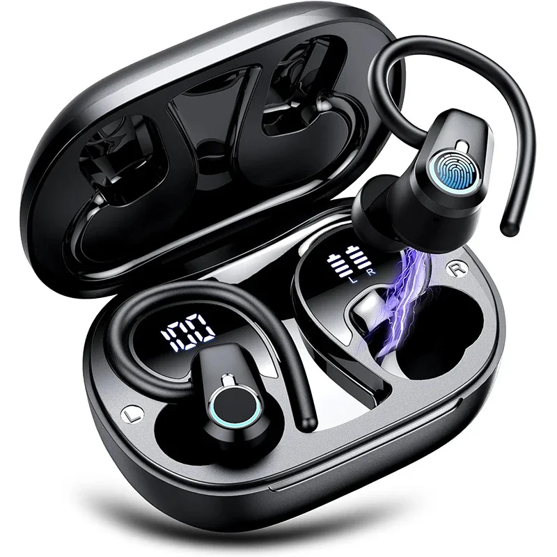 Fone De Ouvido Bluetooth, Design Com Dois Fones, Visor Digital, Estilo Intra-auricular.