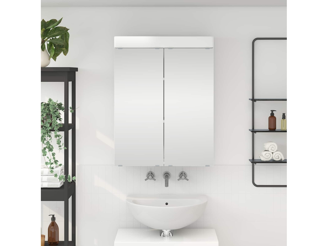Vidaxl Armário De Espelho Para Banheiro Tulum Branco Brilhante