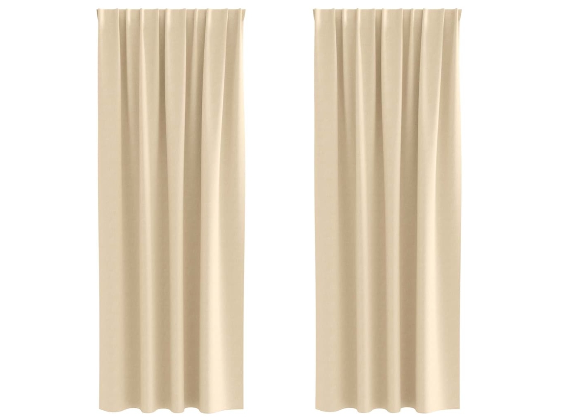 Maison Exclusive - Cortinas Blackout Com Argolas 2 Pcs Creme 260 X 140 Cm