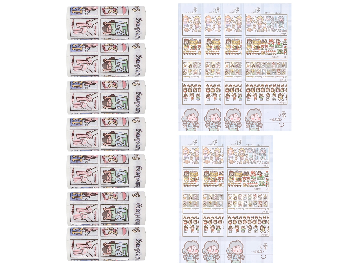 Fita Adesiva Washi, 7 Caixas De Fita Washi Muzili Guess Box Artesanato Diário Scrapbooking Decoração Papelaria Presente Artesanato