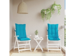 Almofadões Cadeira De Encosto Alto 2 Pcs Tecido Oxford Turquesa Dkd Home Decor
