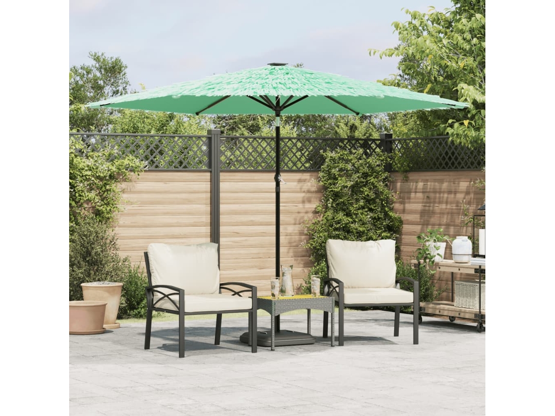 Vidaxl Guarda-sol De Jardim Com Poste De Aço 288x288x225 Cm Verde