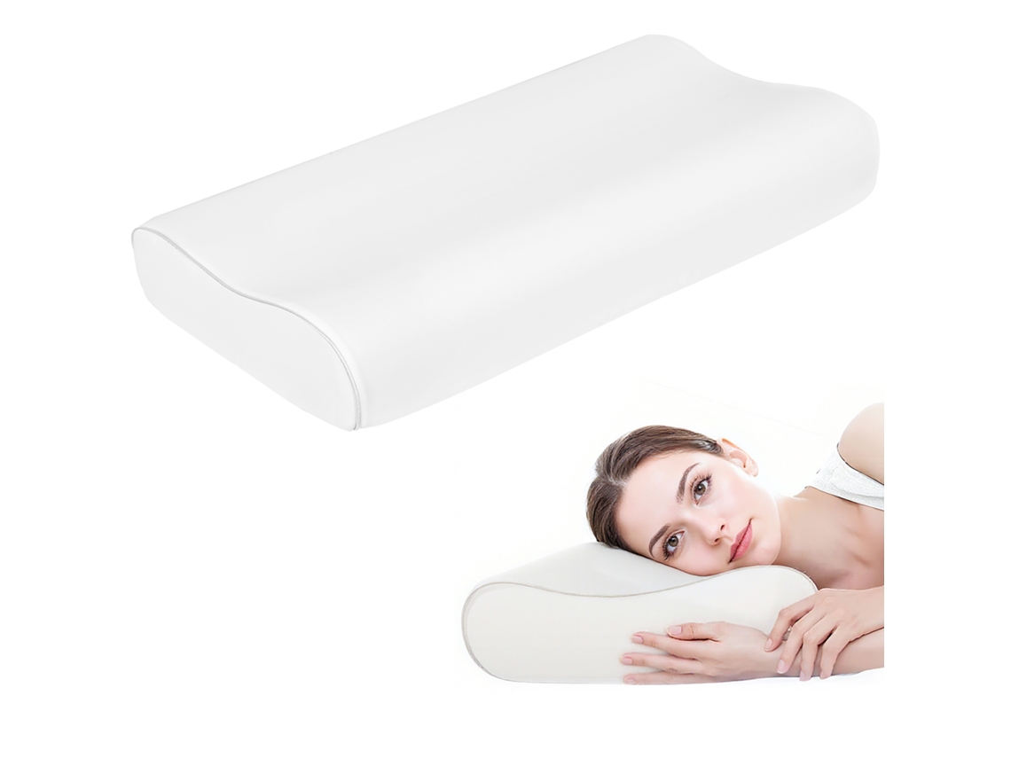 Almofada Viscoelástica Espuma Viscoelástica e Poliéster Cor Creme Branco 68,58x35,56x8,9/10,8 cm Homcom