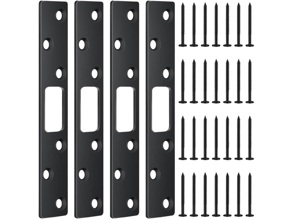 Kit Com 4 Unidades De Placa De Reforço Para Porta, De Aço, 6 Polegadas