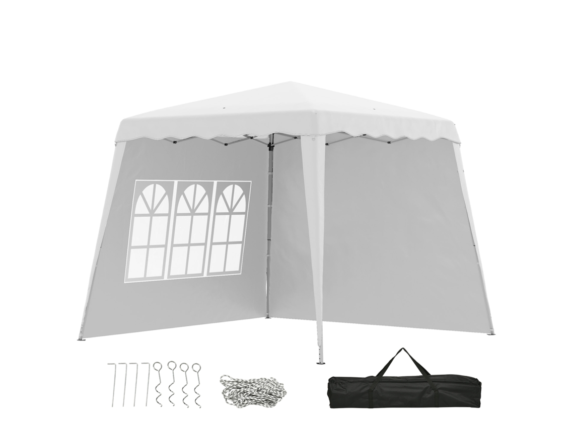 Gazebo de Jardim Dobrável com Altura Ajustável em Aço e Tecido Oxford 2,4x2,4x2,5m BTFORUS