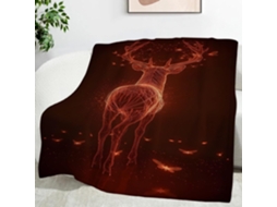 Manta com Estampa de Cervo e Borboleta 100x130 Cm Multifuncional Macia Aconchegante em Flanela Ideal para Cama