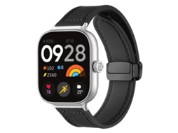 Bracelete Magnético Estampa Crazy Horse Preta para Redmi Watch 6/5/4 XIAOMOYU