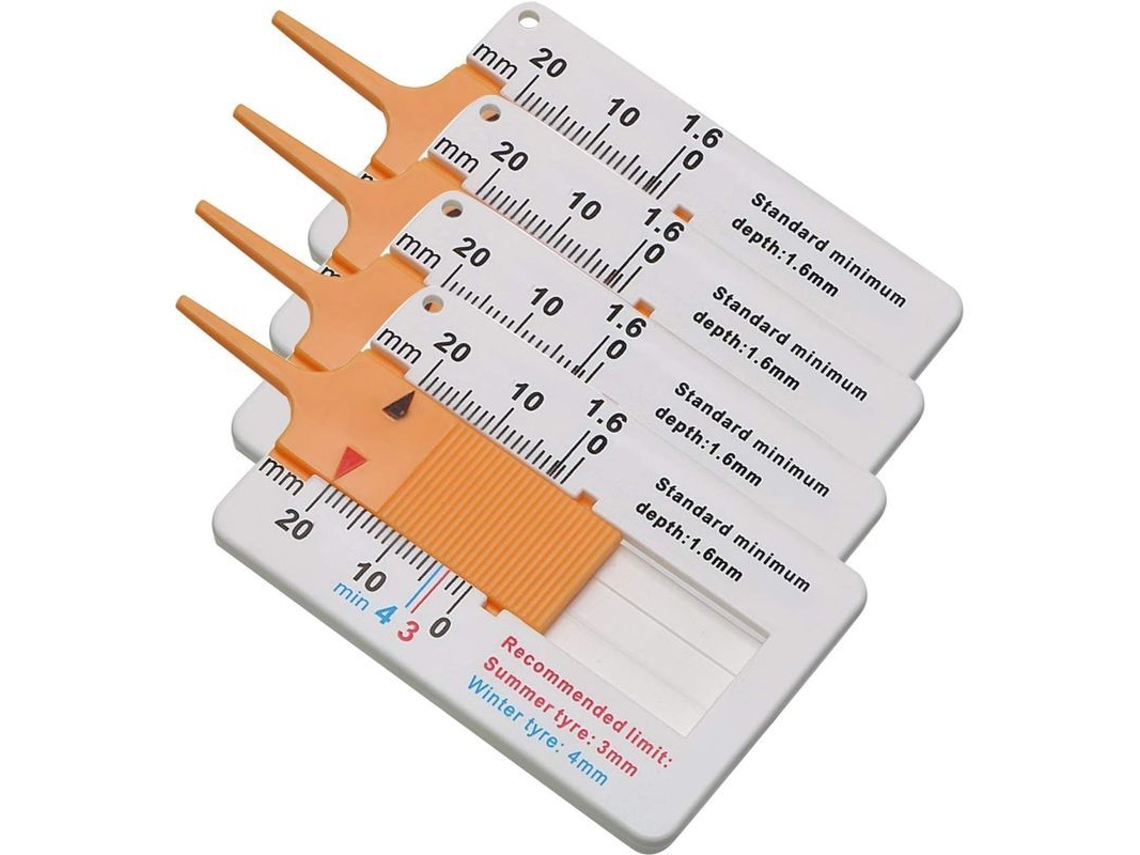 Yuru 4 Medidores de Profundidade de Estepe, Intervalo de Medição 0 20mm, Ajustável, Material Abs, Design Ergonômico, Laranja, 45x43mm