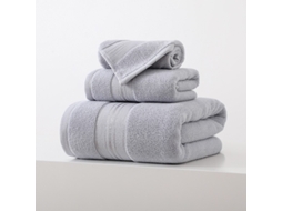 Conjunto De 3 Toalhas Em Puro Algodão Super Absorventes, De Secagem Rápida, Ideais Para Casas De Banho, Spas E Hotéis. Cinza Claro Hexinyigjly