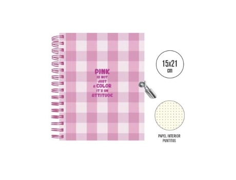 Livro Diario Wire O Con Candado 15x21 Cm Pink Attitude De Desconocido (espanhol)
