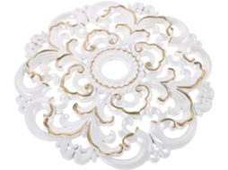 Anel Medalhão Redondo Branco Em Ps Para Ventiladores De Teto E Lustres.