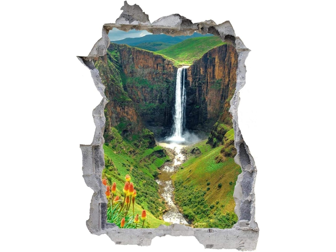Adesivos Muraux Paysage Natureza Cascata Autocolante Adesivo Mural Para Salão De Beleza Chambre Cuisine Bureau Adulto Enfant 70x110cm