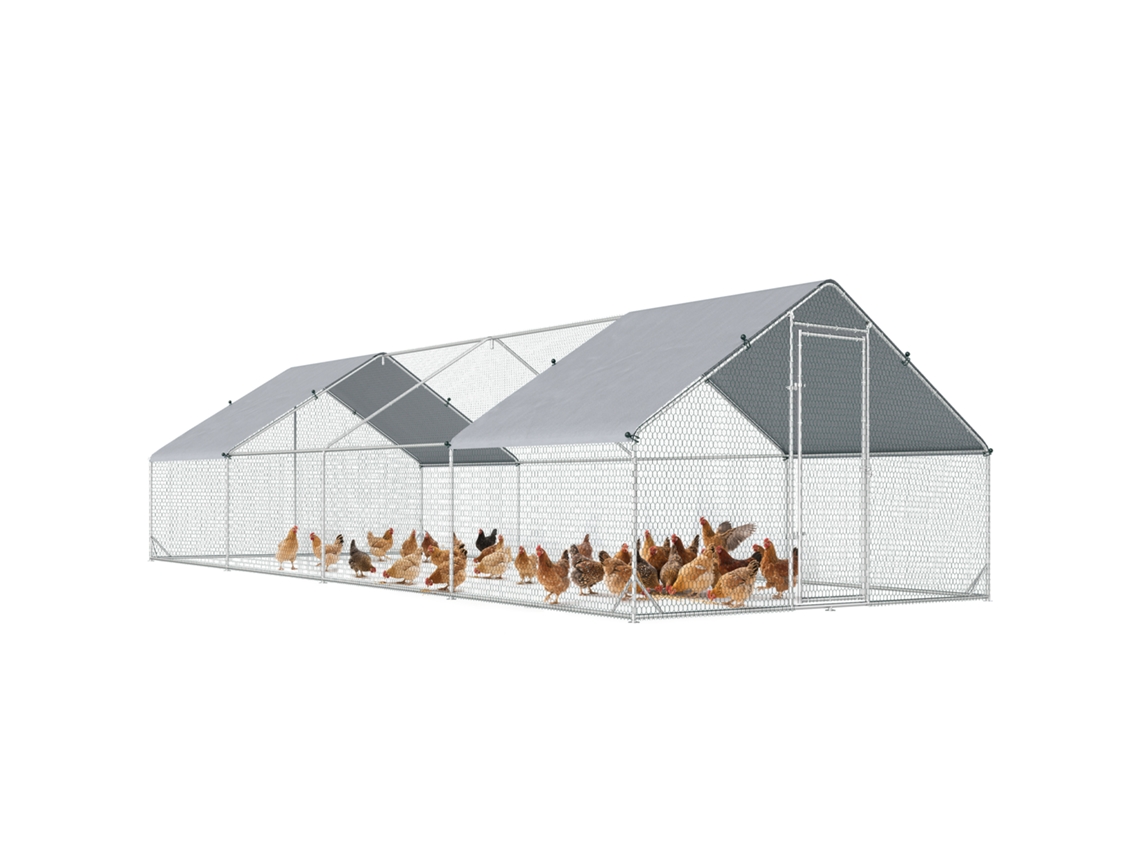 Galinheiro VELTUS TRADE 24m² em Aço Galvanizado, Cobertura PE, Trava Prateada