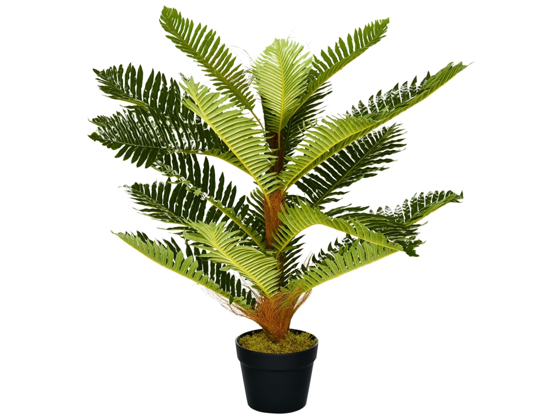 Palmeira Artificial com 18 Folhas e Vaso Incluso para Interiores.altura 85 Cm.verde BTFORUS