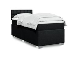 Vidaxl Cama com Molas/colchão 90x200 Cm Tecido Preto