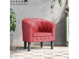 Vidaxl Poltrona Couro Artificial Vermelho-tinto