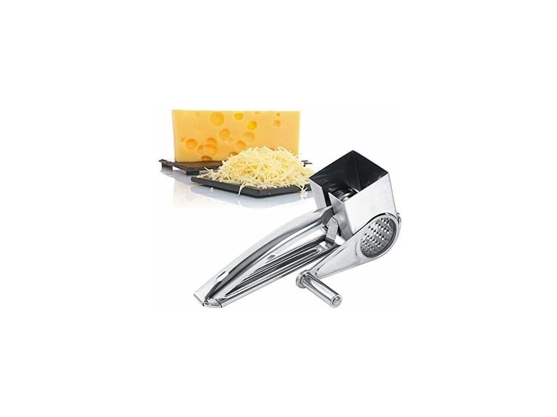 Ralador De Queijo Manual Multifuncional, Aço Inox, Tambor Giratório Para E Chocolate, Utensílio Cozinha. Aquaforge
