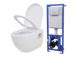 Toilet With Concealed Cistern, Toilets With Concealed Cisterns Vidaxl Branco Cerâmica