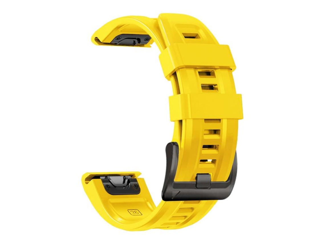 Bracelete para Garmin Silicone com liberação rápida, fivela de aço preta e amarela XIAOMOYU (26mm)