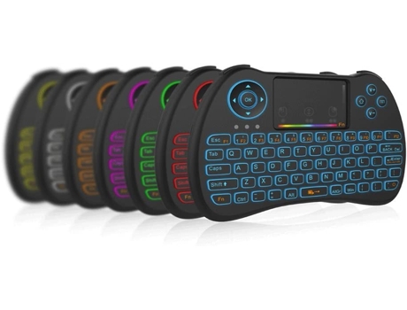Mini Teclado Qwerty Retroiluminado Sem Fios H9I com Touchpad para Smart Tv Pc Mini Consolas Banana Pi Raspberry Pi Android Tv Box Ko OVEGNA H9I