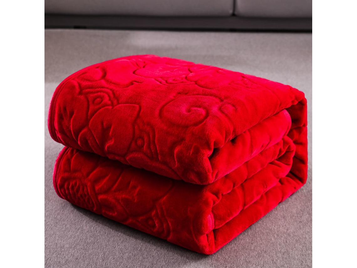 Cobertor De Lã Coral De Fibra De Leite Grosso Cobertor De Flanela Cobertor De Estudante Colcha Pequena Vermelho Brilhante 180200c-aquaforge