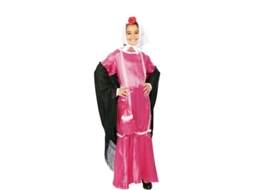 Fato de chulapa vestido rosa com lenço para menina