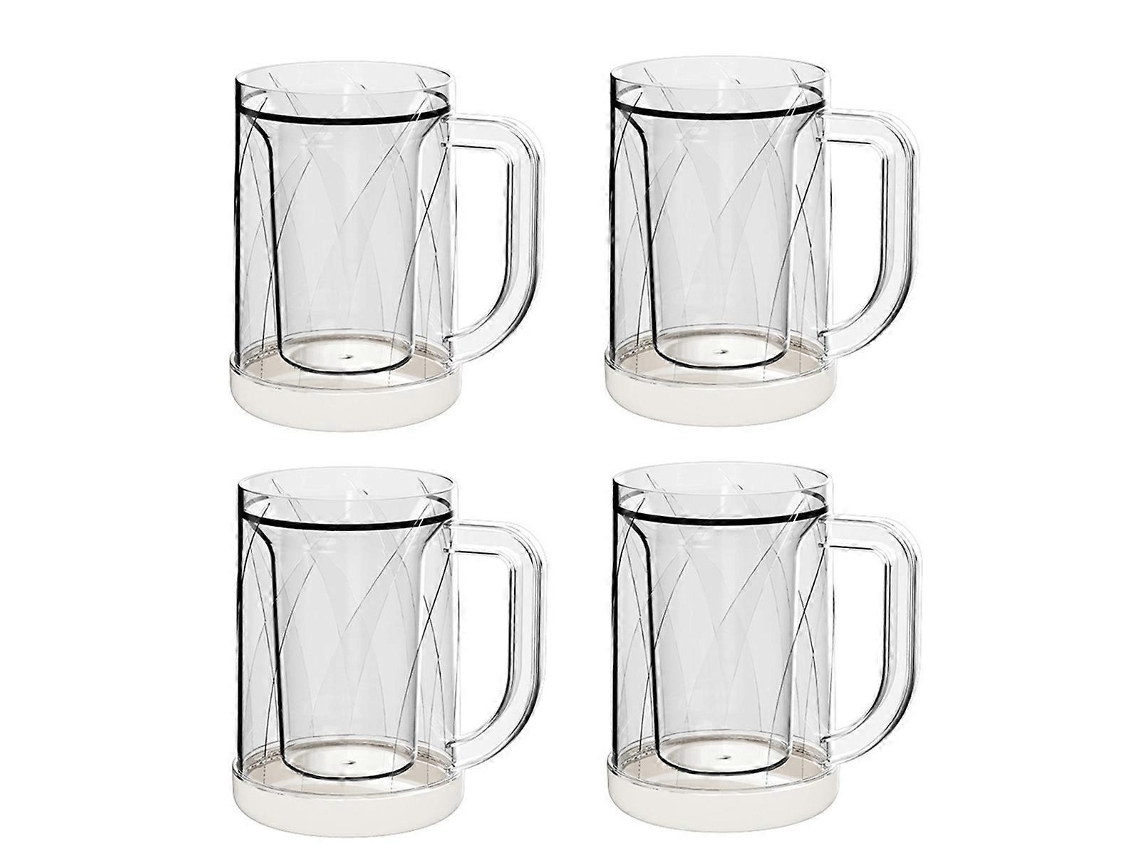 Conjunto de 4 Canecas de Cerveja Congeladas para Freezer, Gel de Parede Dupla AQUAFORGE