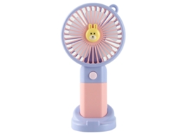 Ventilador Primerox Portátil Cute Cartoon Recarregável com Base para Estudantes Mesa