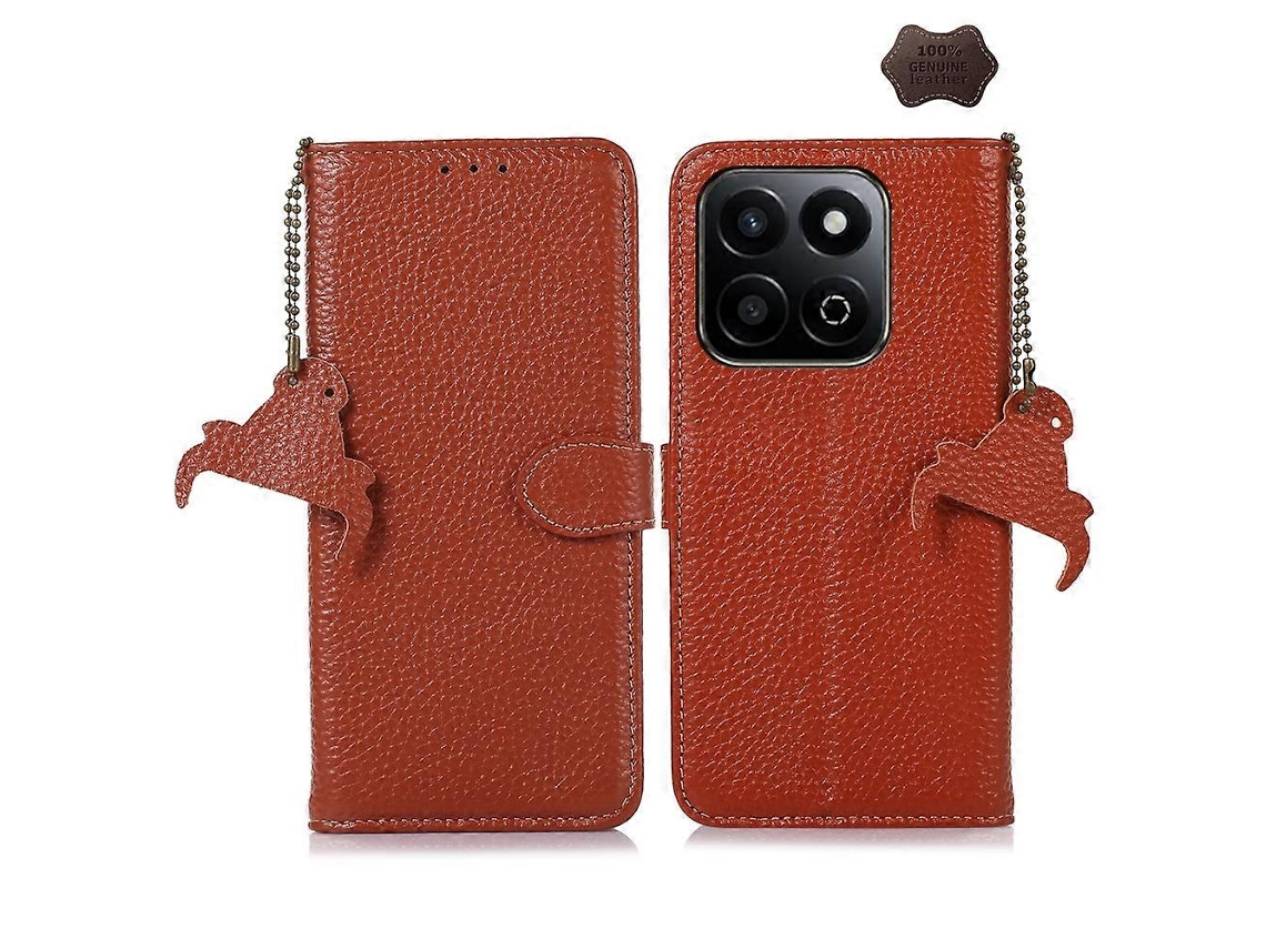 Capa De Celular Em Couro Com Textura De Lichia E Proteção Rfid Para Honor Play 60 Plus