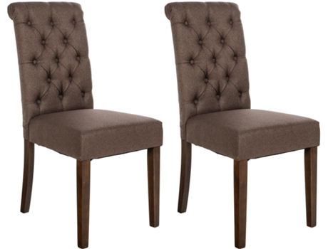 Conjunto de 2 cadeiras de jantar Lisburn marrom/tecido CLP