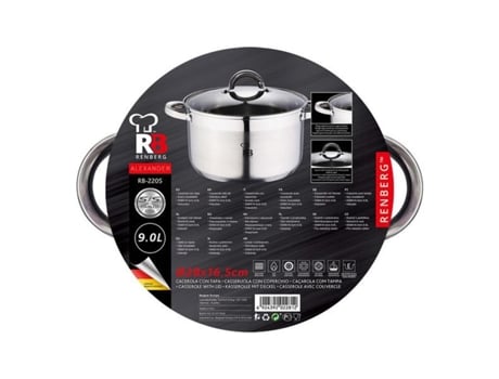 Caçarola com Tampa de Vidro  9 L Aço inoxidável Prateado (28 x 16,5 cm)
