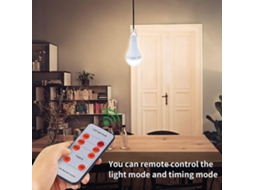 Lâmpada Led Solar Portátil Ip65 com Controle Remoto S/MARCA