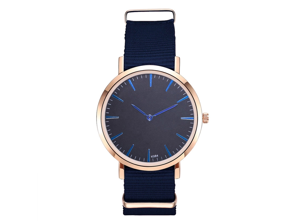 Relógio de Pulso Analógico com Pulseira de Nylon Estilo Moderno e Precisão de Quartzo (azul Royal)