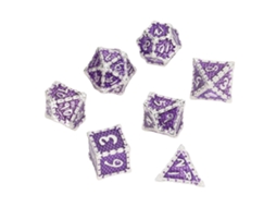 Primerox 7pcs Dados Metálicos Poliédricos Leves Números Claros para Rpg e Jogos de Tabuleiro