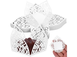 50-caixas Decorativas Vazadas Para Doces De Casamento, Papel Seguro Para Embalar Chocolates E Trufas, Tamanho Compacto